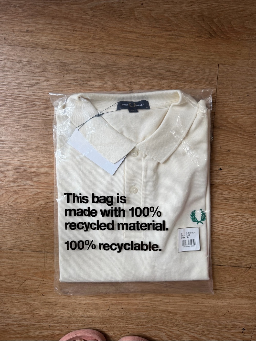 Fred Perry Classic White Polo with Green Shirt XL